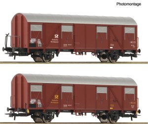 Roco 6600248 H0 - Zestaw 2 wagonów pocztowych typu 2s-t/11, DBP, ep.IV