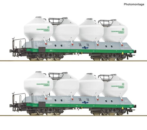 Przejdź do produktu Przedsprzedaż Roco 6600237 H0 - Zestaw 2 wagonów towarowych silosów typu Uacs, CD, ep.IV