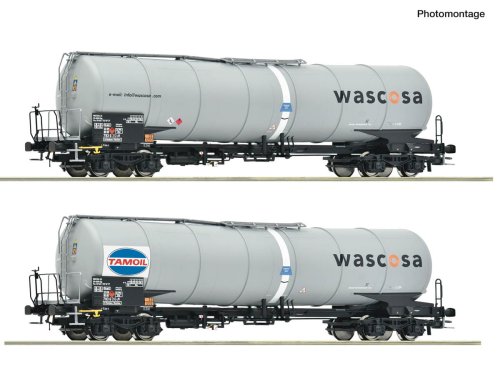 Przejdź do produktu Przedsprzedaż Roco 6600232 H0 - Zestaw 2 wagonów cystern typu Zacns, Wascosa / Tamoil, ep.VI