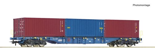 Przejdź do produktu Przedsprzedaż Roco 6600145 H0 - Wagon towarowy platforma typu Sgns z kontenerami, CD Cargo, ep.VI