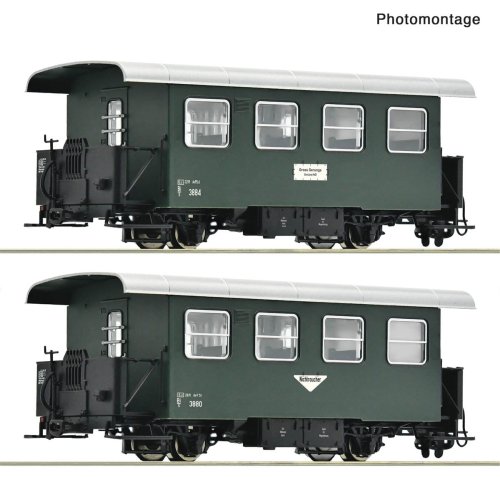 Przejdź do produktu Przedsprzedaż Roco 6240005 H0e - Zestaw 2 wagonów osobowych wąskotorowych ÖBB, ep.IV