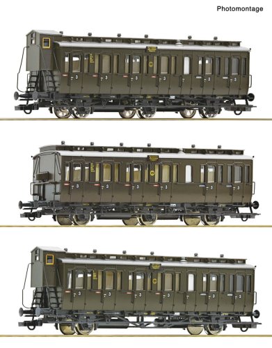 Przejdź do produktu Przedsprzedaż Roco 6200254 H0 - Zestaw 3 wagonów osobowych DRG, ep.II