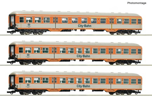 Przejdź do produktu Przedsprzedaż Roco 6200247 H0 - Zestaw 3 wagonów osobowych Citybahn, DB, ep.IV-V