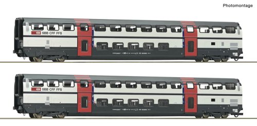 Przejdź do produktu Przedsprzedaż Roco 6200217 H0 - Zestaw 2 wagonów osobowych piętrowych  IC2000, SBB, ep.V-VI, s.2