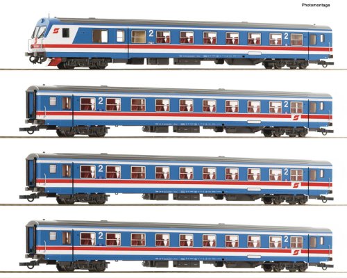 Przejdź do produktu Przedsprzedaż Roco 6200200 H0 - Zestaw 4 wagonów osobowych Valousek-Edition,  ÖBB, ep.V