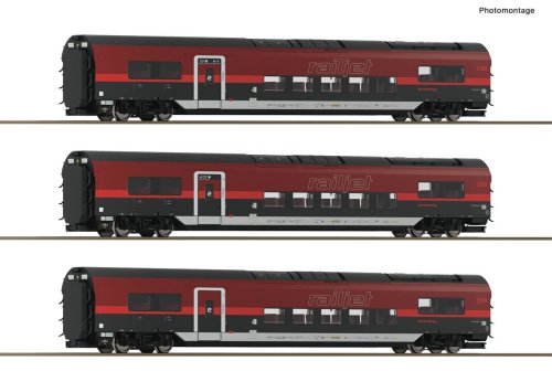 Przejdź do produktu Przedsprzedaż Roco 6200179 H0 - Zestaw 3 wagonów osobowych Railjet ÖBB, ep.VI