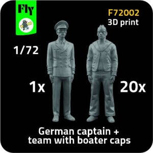 Fly F72002 - 1:72 1x German captain + 20x sailor with boater caps
