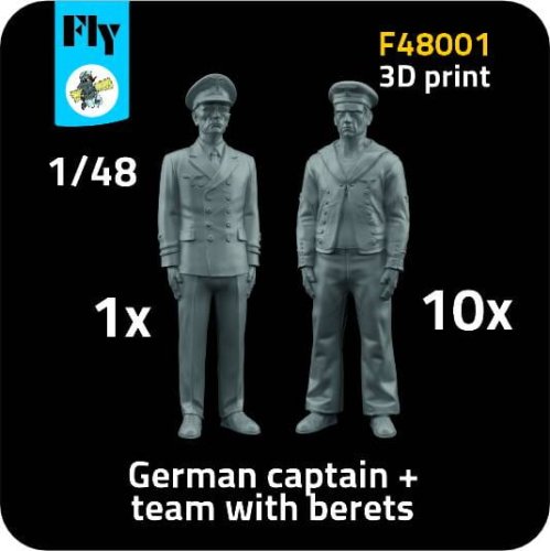 Przejdź do produktu Fly F48001 - 1:48 1x German captain + 10x sailor with berets