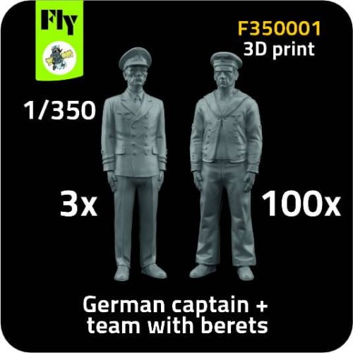 Przejdź do produktu Fly F350001 - 1:350 3x German captain + 100x sailor with berets
