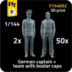 Fly F144002 - 1:144 2x German captain + 50x sailor with boater caps