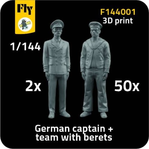 Przejdź do produktu Fly F144001 - 1:144 2x German captain + 50x sailor with berets