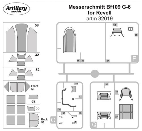 Przejdź do produktu Fly ARTM32019 - 1:32 Messerschmitt Bf 109 G-6 mask for Revell