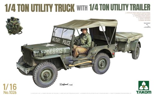 Przejdź do produktu Przedsprzedaż - Takom 1026 - 1:16 1/4 ton Utility Truck with 1/4 ton Utility trailer