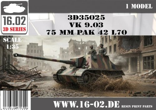 Przejdź do produktu 16.02 VK3D35025 - 1:35 VK 9.03 75mm PaK 42 L/70