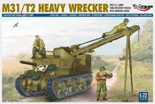 Przejdź do produktu Mirage 720004 - 1:72 M31/T2 Heavy Wrecker WW2 U.S. Army Tank Recovery Vehicle with Garwood crane