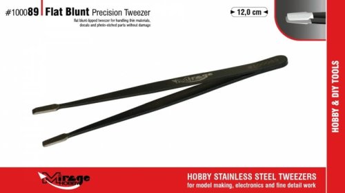Przejdź do produktu Mirage 100089 - Pęseta precyzyjna z szeroką płaską końcówką 12 cm