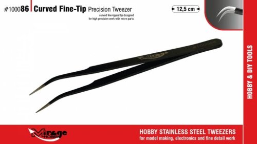 Przejdź do produktu Mirage 100086 - Pęseta precyzyjna z zagiętą końcówką 12,5 cm