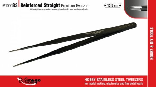 Przejdź do produktu Mirage 100083 - Pęseta precyzyjna wzmocniona z prostą końcówką 13,5 cm