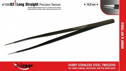 Przejdź do produktu Mirage 100082 - Pęseta precyzyjna wydłużona z prostą końcówką 14 cm