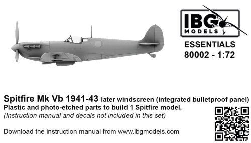 Przejdź do produktu IBG 80002 - 1:72 Spitfire Mk Vb 1941-43 Later Windscreen integrated bulletproof panel