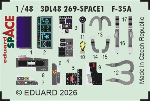Przejdź do produktu Eduard 3DL48269 - 1:48 F-35A Space 3D Decals