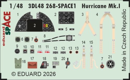 Przejdź do produktu Eduard 3DL48268 - 1:48 Hurricane Mk.I Space 3D Decals