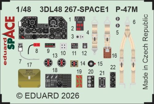 Przejdź do produktu Eduard 3DL48267 - 1:48 P-47M Space 3D Decals