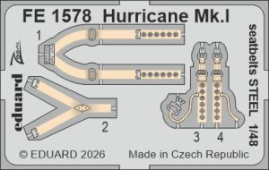 Eduard FE1578 - 1:48 Hurricane Mk.I seatbelts - Steel