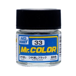 Mr.Hobby C033 - Farba Flat Black 10 ml