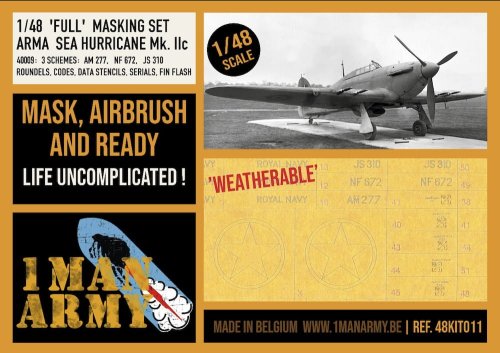 Przejdź do produktu 1 Man Army 48KIT011 - 1:48 Hurricane Mk. IIc Full Masking Set - Arma Hobby