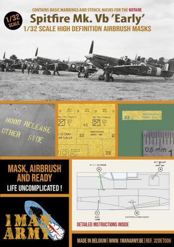 Przejdź do produktu 1 Man Army 32DET006 - 1:32 Spitfire Mk. Vb Early - Kotare