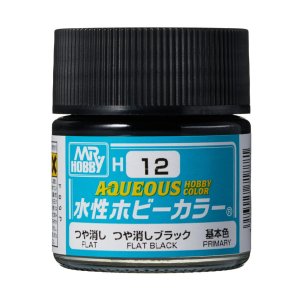 Mr.Hobby H012 - Farba akrylowa Flat Black 10 ml