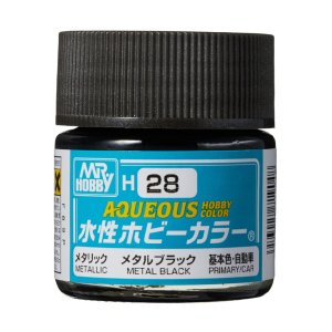 Mr.Hobby H028 - Farba akrylowa Metal Black 10 ml