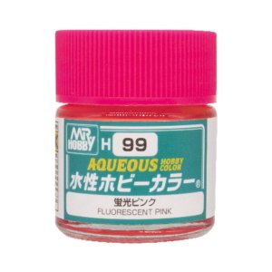 Mr.Hobby H099 - Farba akrylowa Fluorescent Pink 10 ml