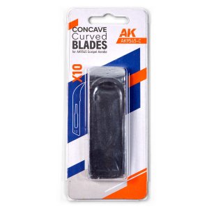 AK Interactive 9545-C - Ostrza mocno zakrzywione do uchwytu skalpela AK 9545 - 10 sztuk