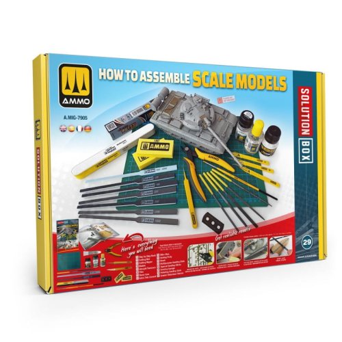 Przejdź do produktu Ammo Mig 7905 - Zestaw narzędzi modelarskich z poradnikiem How to Assemble Scale Models