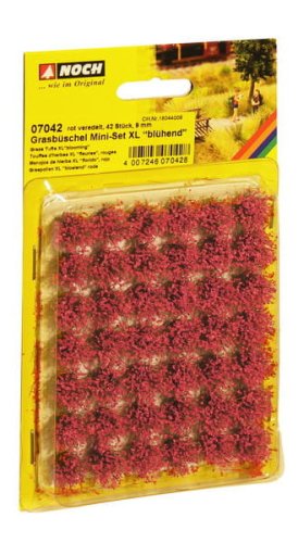Przejdź do produktu Noch 07042 - Kępki trawy XL z czerwonymi kwiatami 9 mm