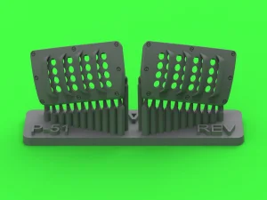 Master AM-32-140 - 1:32 P-51 Mustang - pokrywa wlotu powietrza do gaźnika - typ z żaluzjami dla RAF - wersja A - do modelu Revell