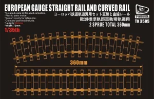 T-Model TK3505 - 1:35 360 mm European Gauge Straight Rail and Curved Rail
