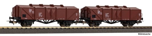 Przejdź do produktu Piko 28331 H0 - Zestaw 2 wagonów towarowych z klapami typu Kmm, DR, ep.IV