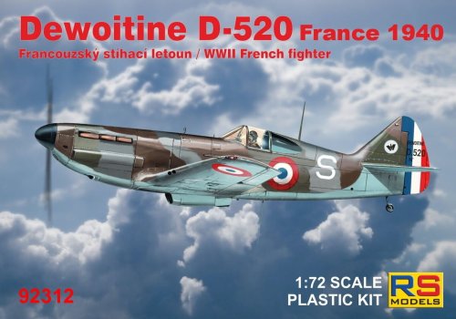 Przejdź do produktu RS Models 92312 - 1:72 Dewoitine D-520 France 1940