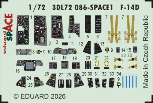 Przejdź do produktu Eduard 3DL72086 - 1:72 F-14D Space 3D Decals