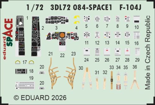 Przejdź do produktu Eduard 3DL72084 - 1:72 F-104J Space 3D Decals