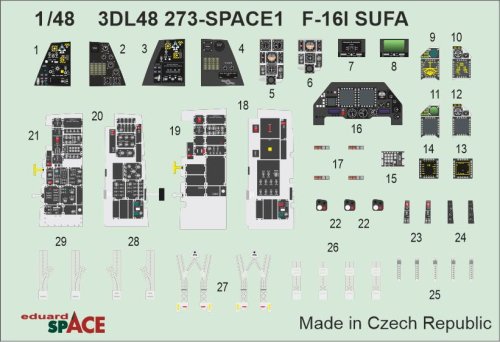 Przejdź do produktu Eduard 3DL48273 - 1:48 F-16I Sufa Space 3D Decals