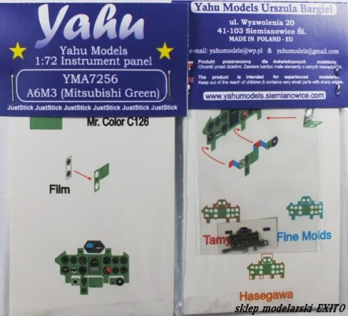 Przejdź do produktu YAHU YMA7256 - 1:72 A6M3 tablica przyrządów