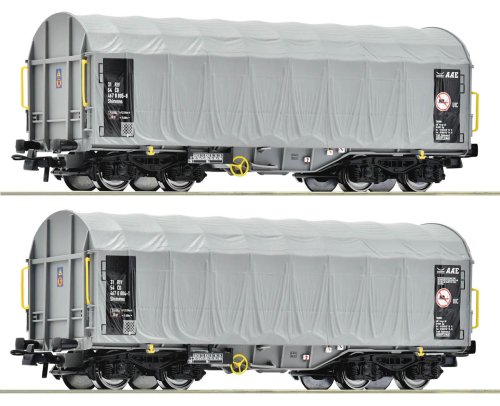 Przejdź do produktu Roco 6600144 H0 - Zestaw 2 wagonów towarowych z plandeką typu Shimmns, CD, ep.V-VI
