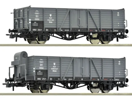 Roco 6600216 H0 - Zestaw 2 wagonów towarowych otwartych typu Wddo(h), PKP, ep.III