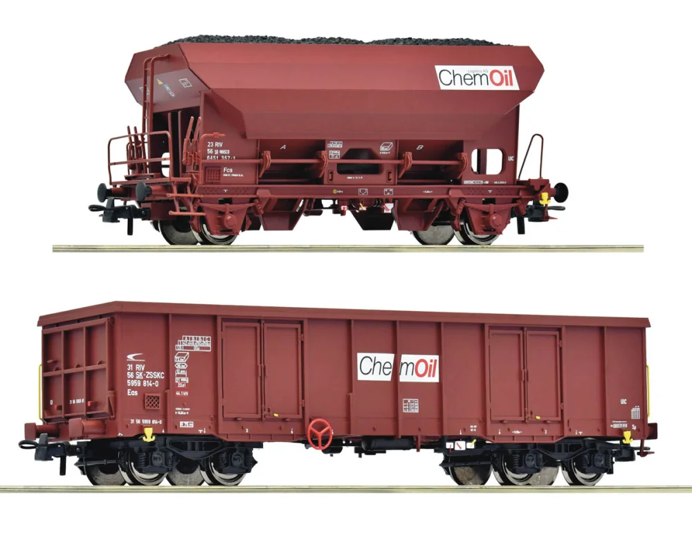 Roco 6600221 H0 - Zestaw 2 wagonów towarowych, Chemoil, ep.VI