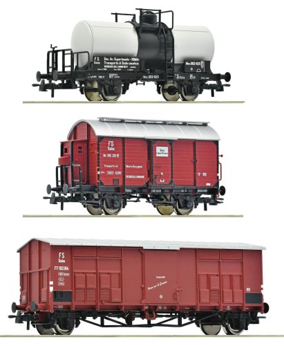 Przejdź do produktu Roco 6600229 H0 - Zestaw 3 wagonów towarowych, FS, ep.III
