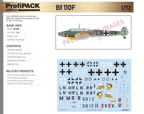 Przejdź do produktu Przedsprzedaż - Eduard 7084 - 1:72 Bf 110F